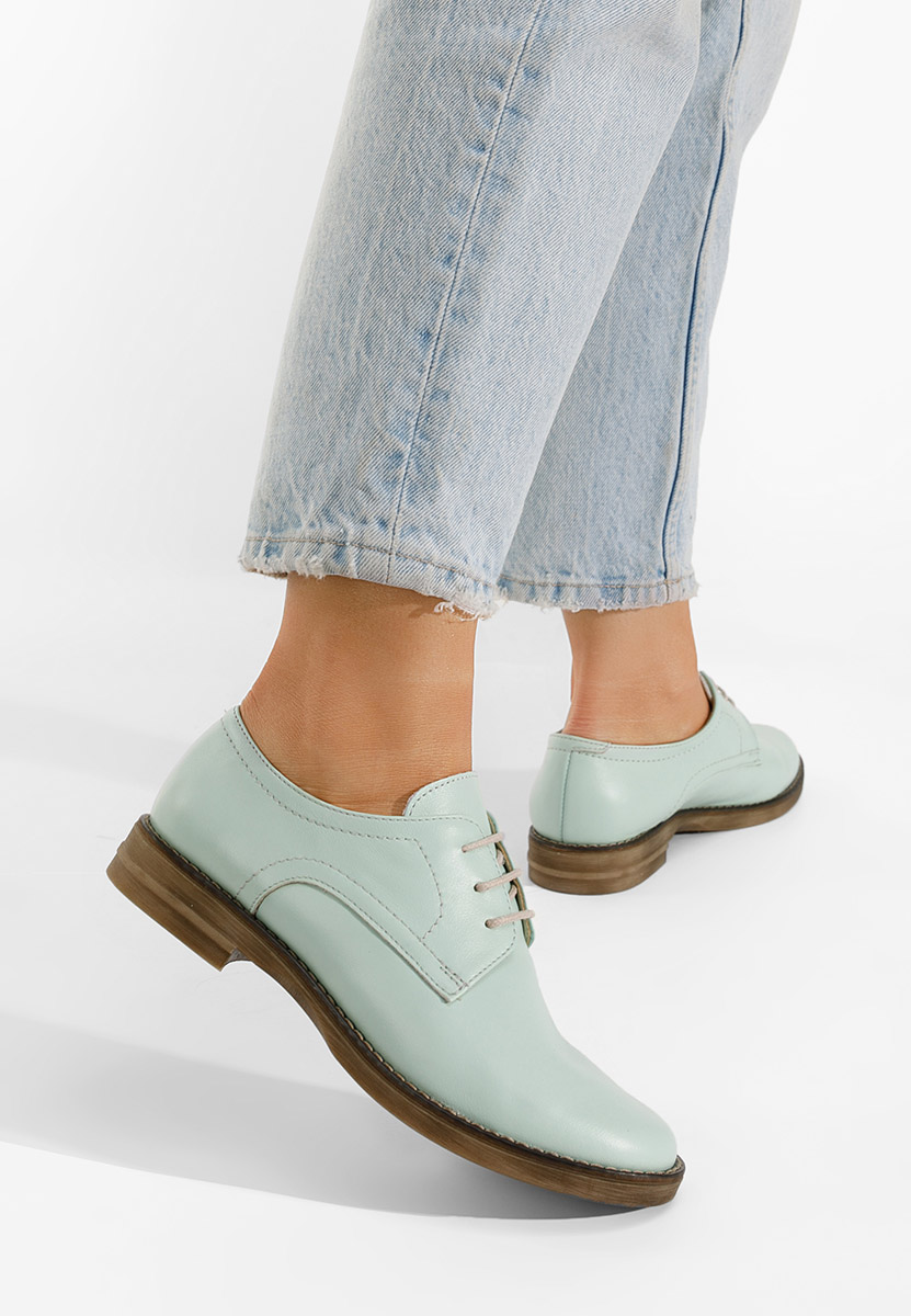 Chaussures derby en cuir turquoise Otivera