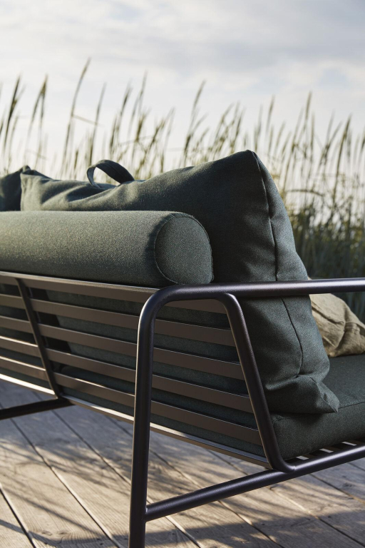 Houe Avon 2-zits loungebank frame zwart stof ash heritage