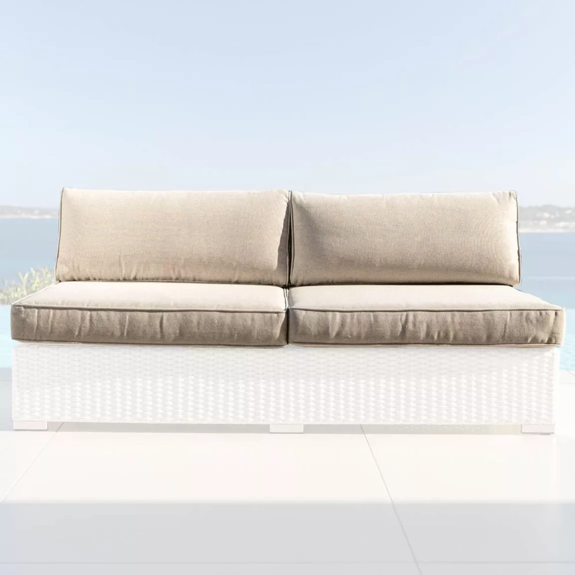 Housses de coussin de remplacement pour Chauffeuse 2 places Palma Taupe