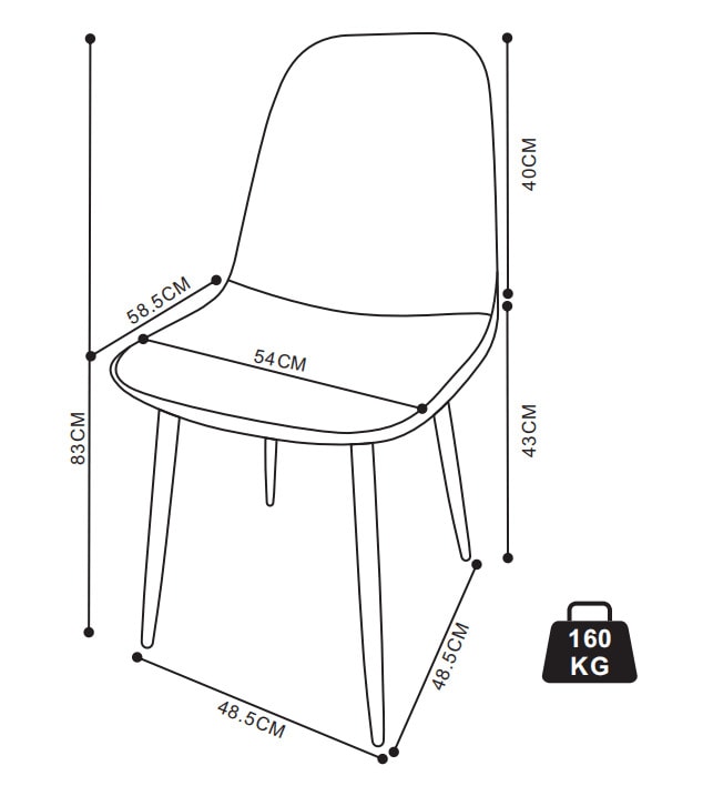 VCM 6er Esszimmerstühle skandinavischer gepolsterter Küchenstuhl Stühle Esszimmer Esstischtisch Rückenlehne Fiolo