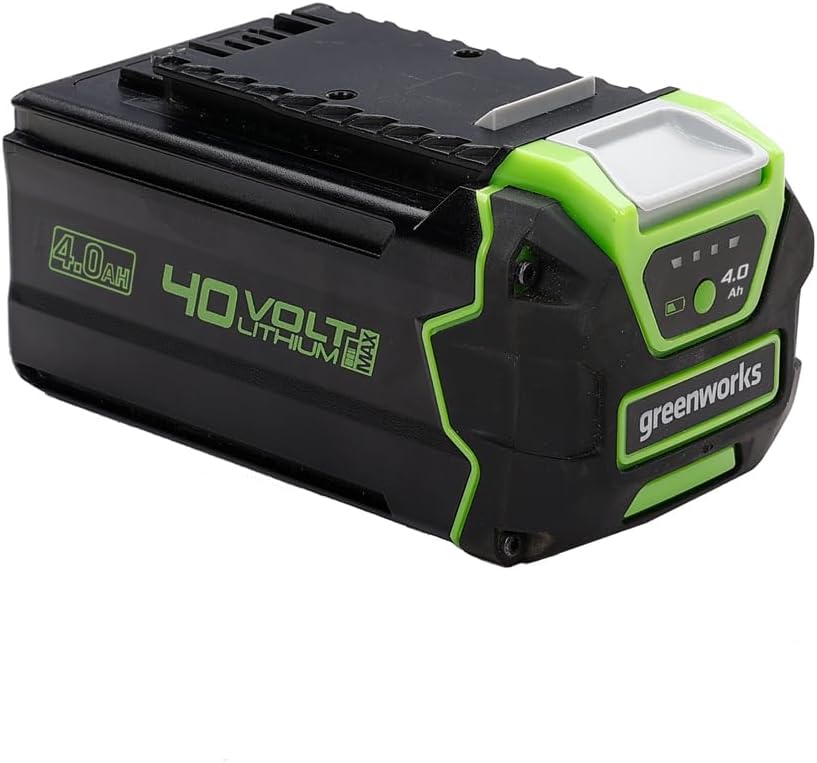 Greenworks 40V Akku - Greenworks 4Ah leistungsstarker Lithium-Ionen Akku für alle Greenworks 40V Garten- und Elektrowerkzeuge, Schnellladung, 3-stufige LED Batterieanzeige, 2 Jahre Garantie - G40B4