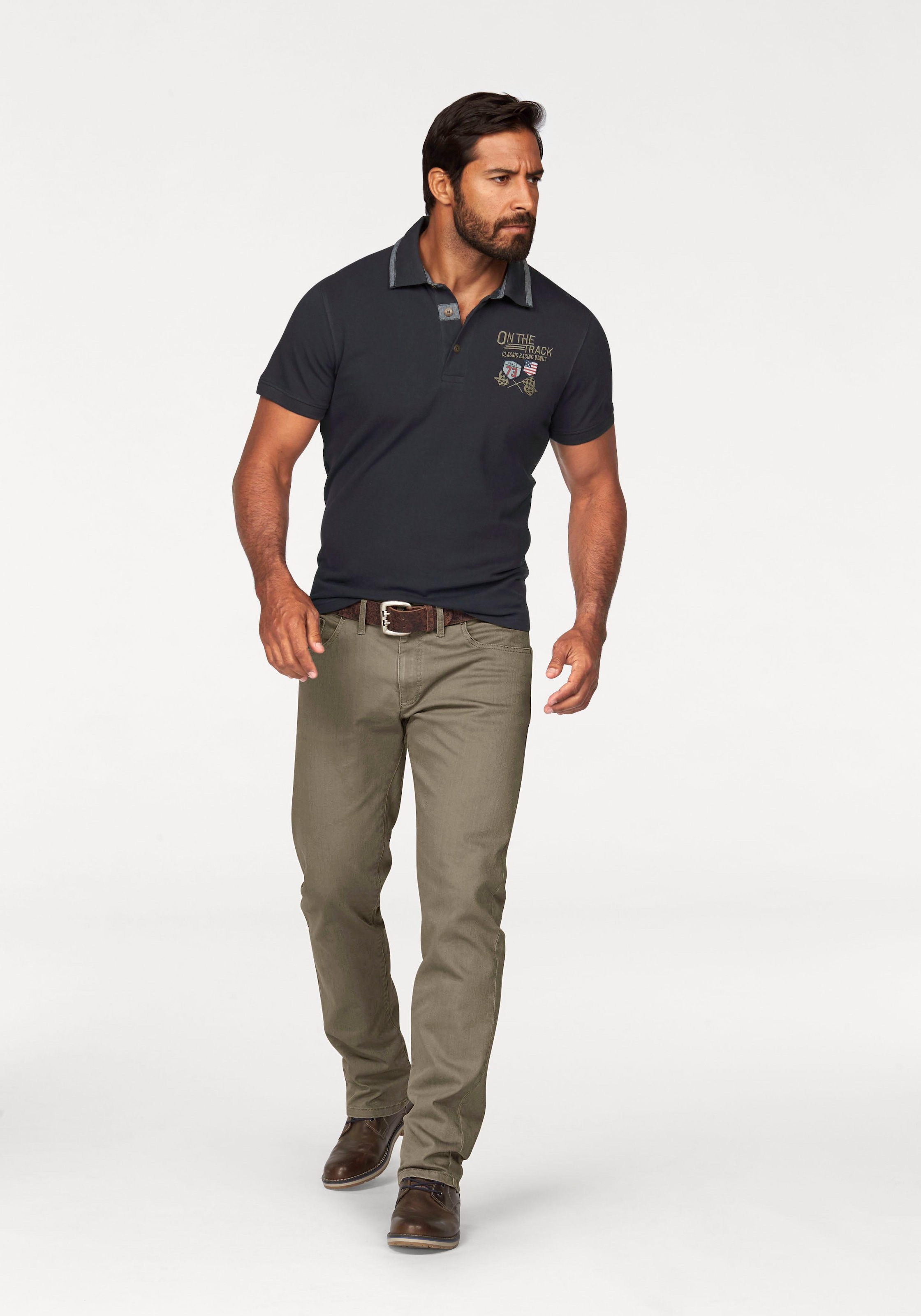 Arizona Poloshirt , Kurzarm,  mit Rippbündchen,  Polokragen mit Knöpfen