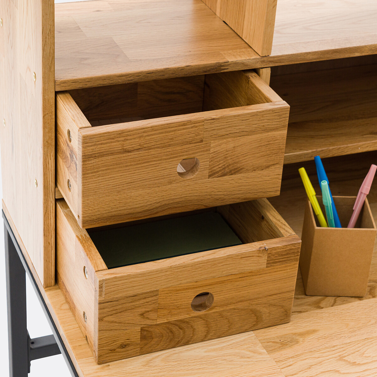 LA REDOUTE INTERIEURS<br>Mesa de carvalho e metal, com plataforma, Hiba