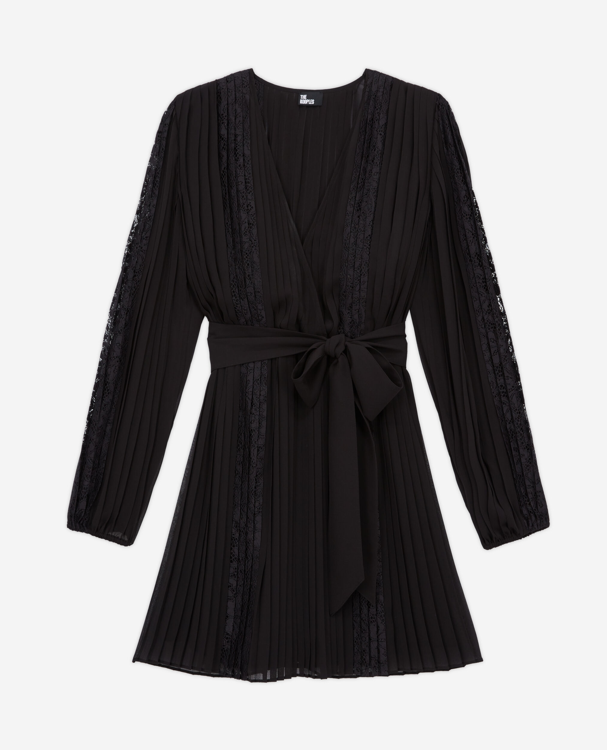 Robe courte en dentelle noire