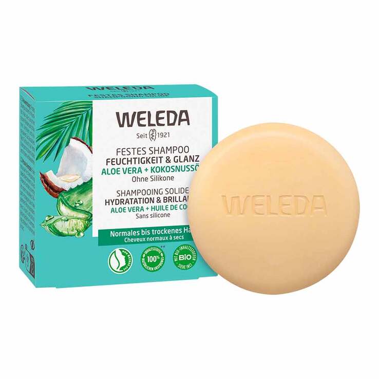 Weleda festes Shampoo Feuchtigkeit & Glanz, 50 g
