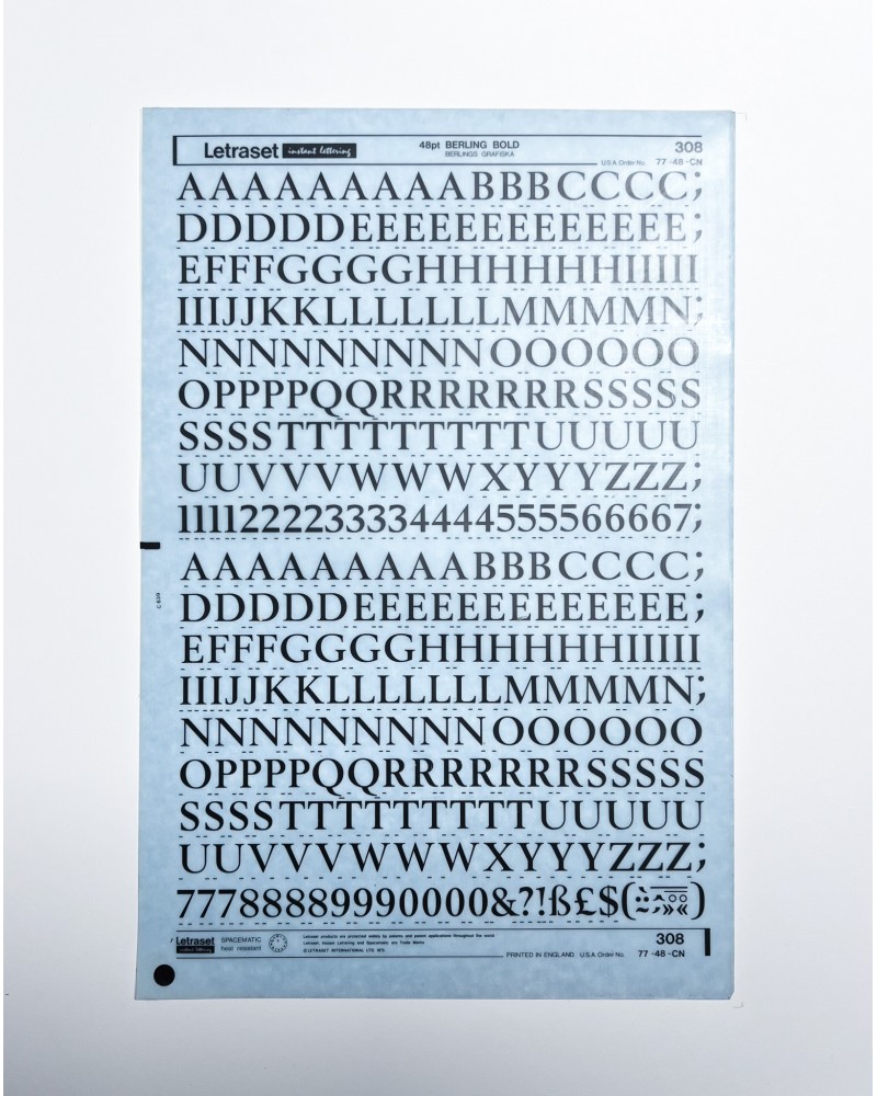 Letraset 308 - BERLING BOLD -48pt