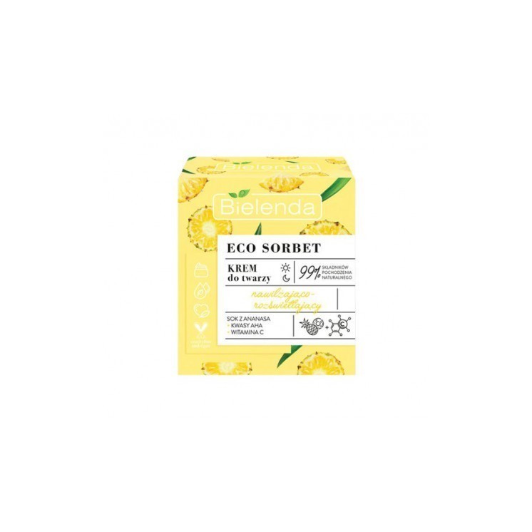 Bielenda ECO SORBET Hydraterende en verhelderende gezichtscrème Ananas 50 ml
