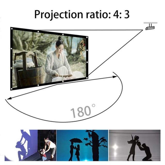 Projektionsskærm 120 tommer 4:3 til projektor