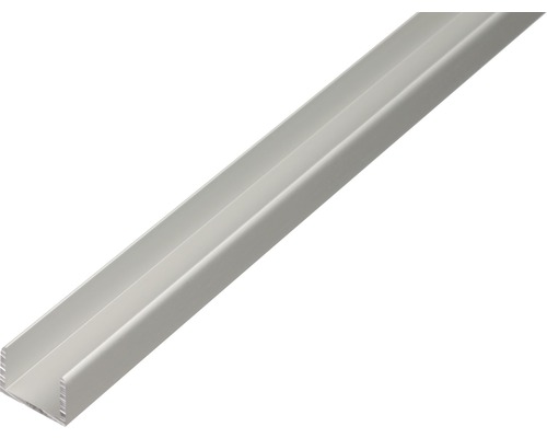 U-profiel aluminium, zilver geanodiseerd, 19,9x15x2 mm, 2 m