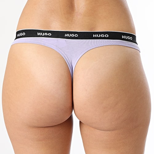 Lot De 3 Strings Femme 50480150 Noir Blanc Lila