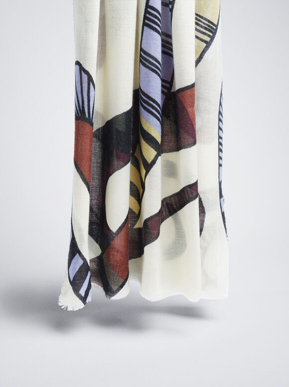Lenço estampado - Branco-sujo