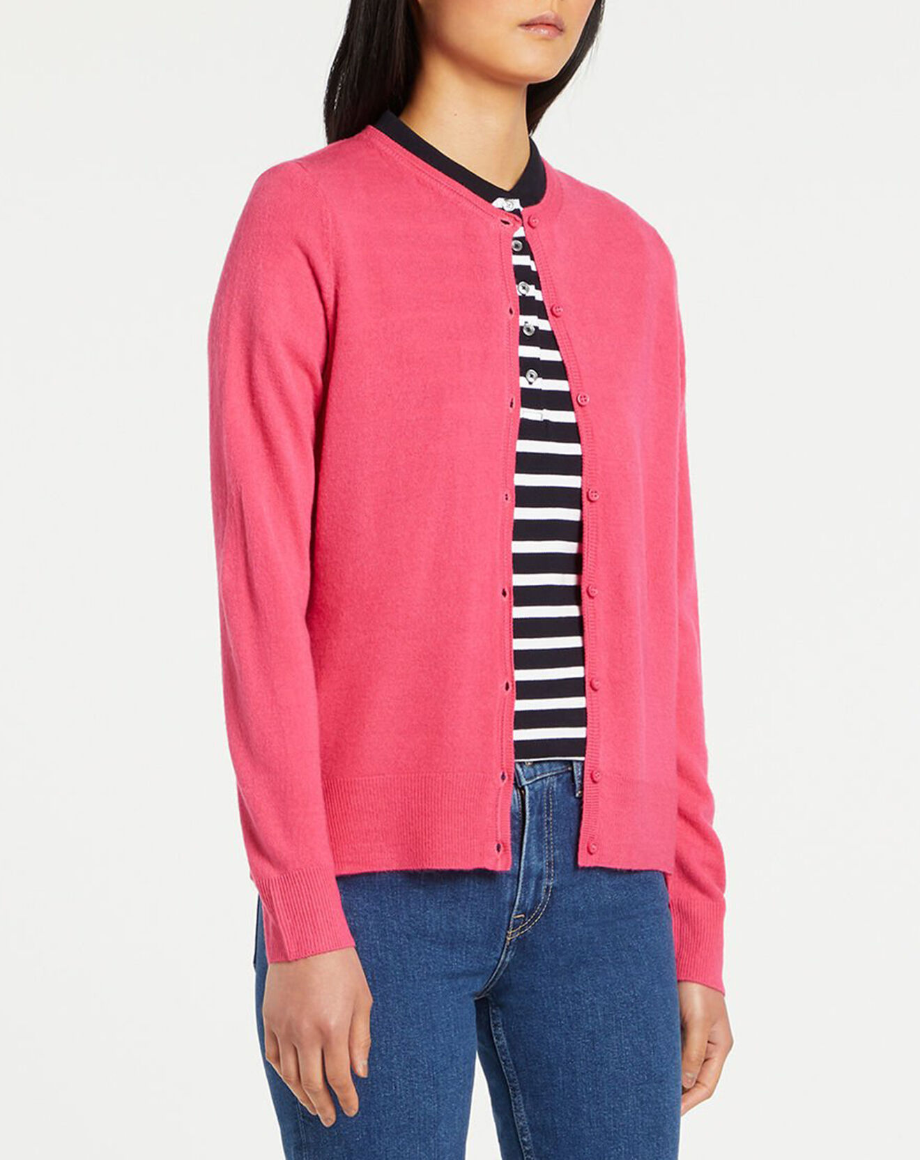Galeries Lafayette Cardigan en Maille fine Fanny rose