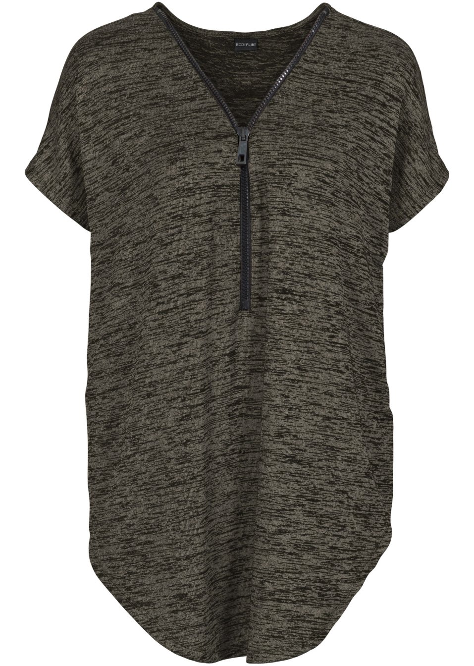 T-shirt oversize à fermeture zippée