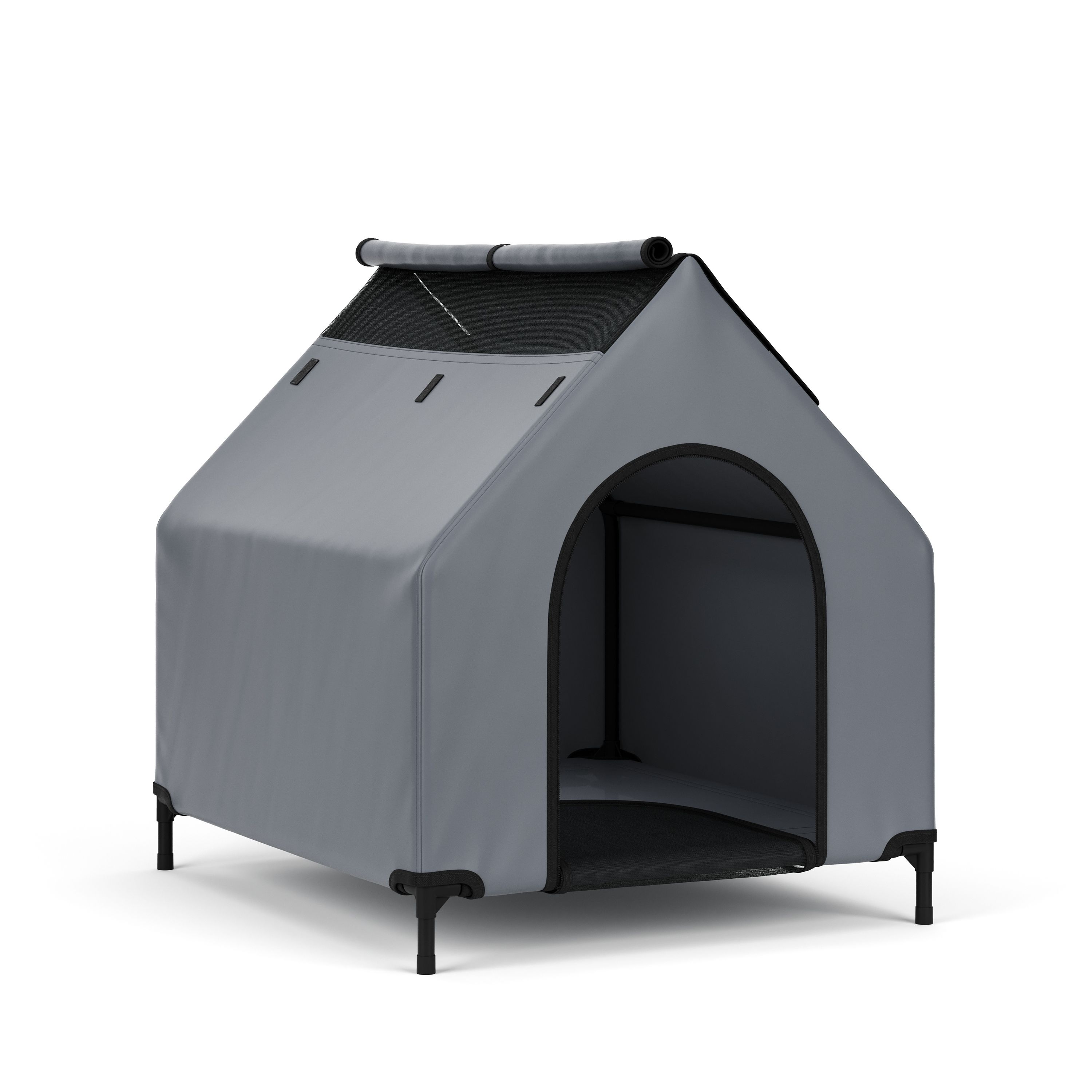 Hundebett Hundehütte erhöht 90 x 65 cm anthrazit