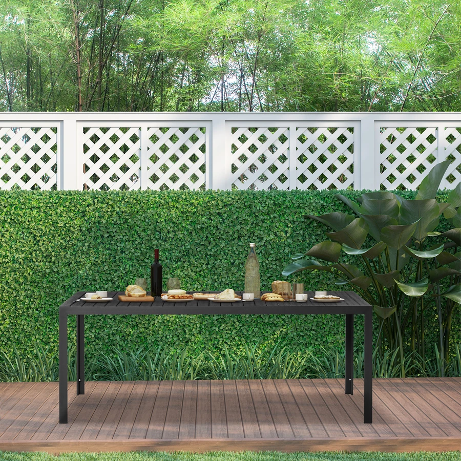 Outsunny Gartentisch mit Aluminium-Rahmen schwarz