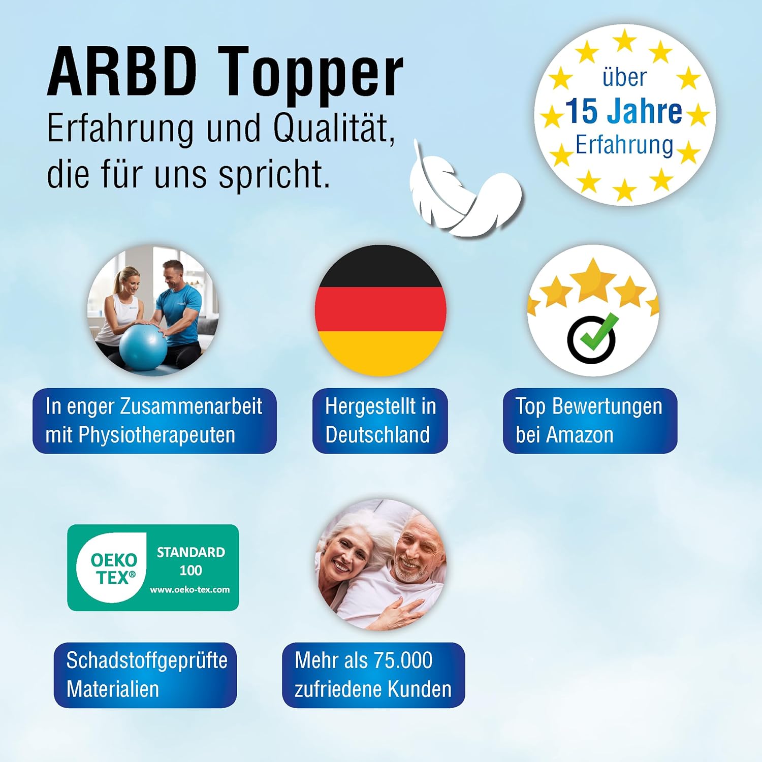 Kaltschaum Topper 180x200 cm – 7cm Matratzentopper H4 hart – orthopädische Matratzenauflage für alle Matratzen & Betten – atmungsaktiv, ergonomisch & Allergiker geeignet