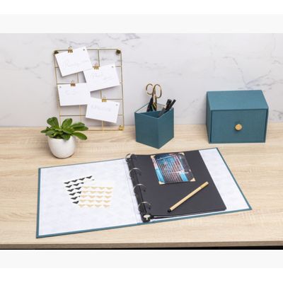 Exacompta OfficeByMe - Album photo classeur - 60 pages noires - bleu canard