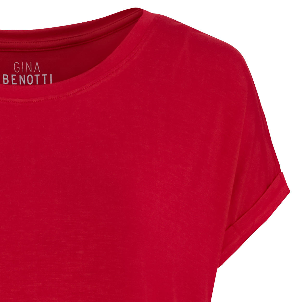 Gina Benotti Damen T-Shirt unifarben rot