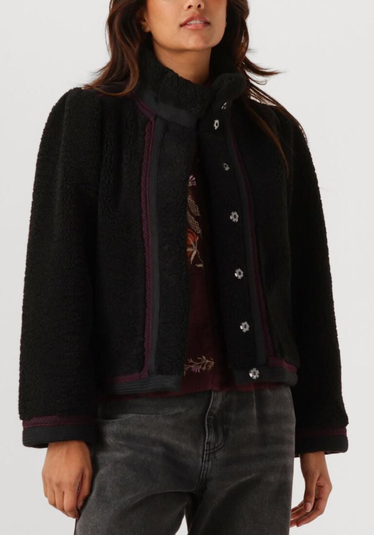 zwarte antik batik teddy jas sally jacket