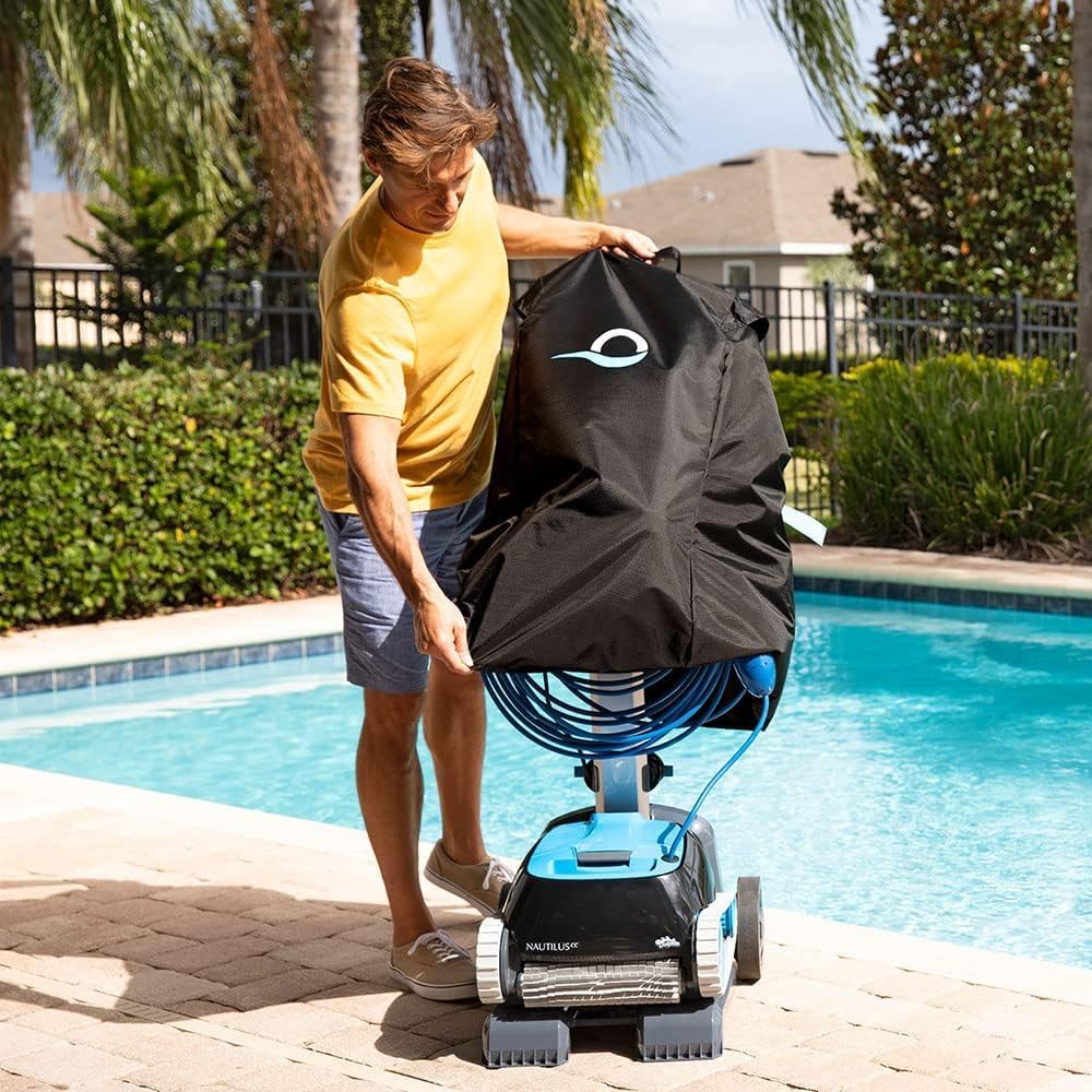 Dolphin Nautilus CC Robot Nettoyeur de Piscine électrique pour Piscine enterrée Jusqu’à 10 m avec Caddy du Transport et Housse de Protection Classique