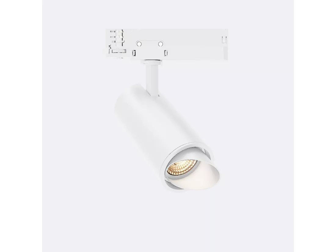 Spot LED Fasano Cylindre Biseau 20W pour Rail Triphasé Dimmable Blanc 3200K Blanc chaud
