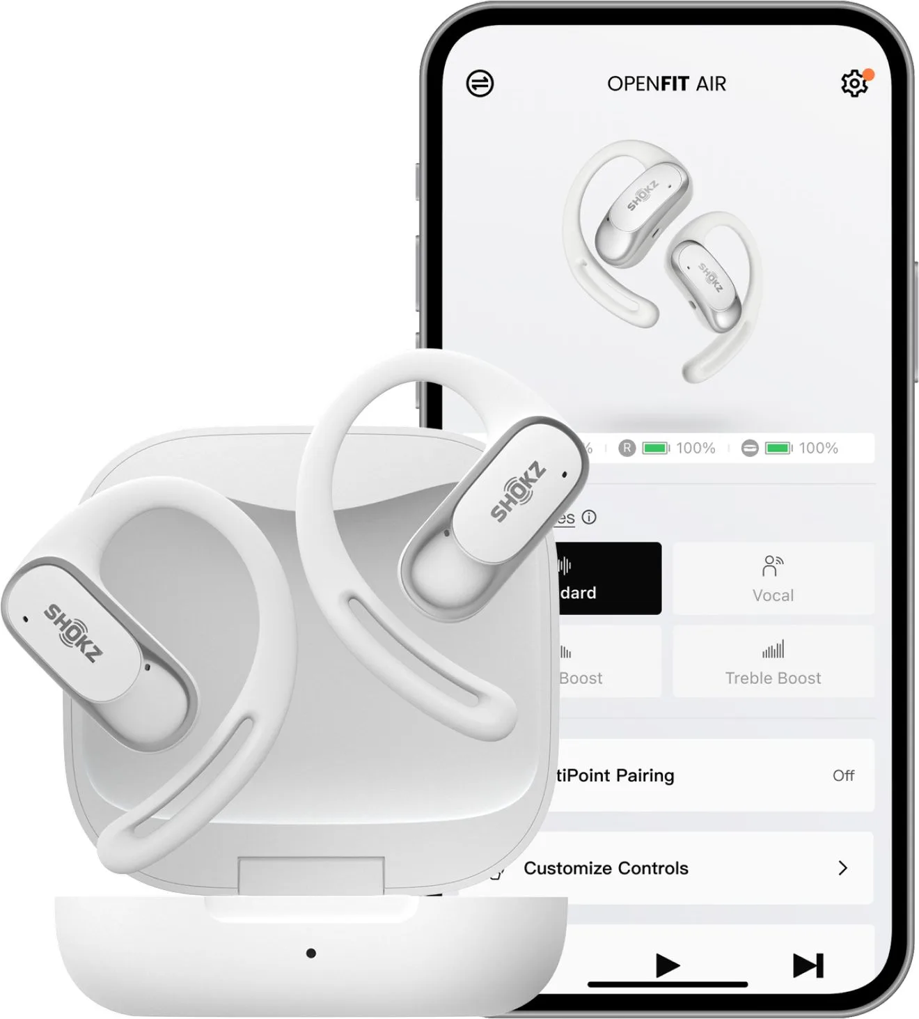 Shokz OpenFit Air Blanc Écouteurs True Wireless