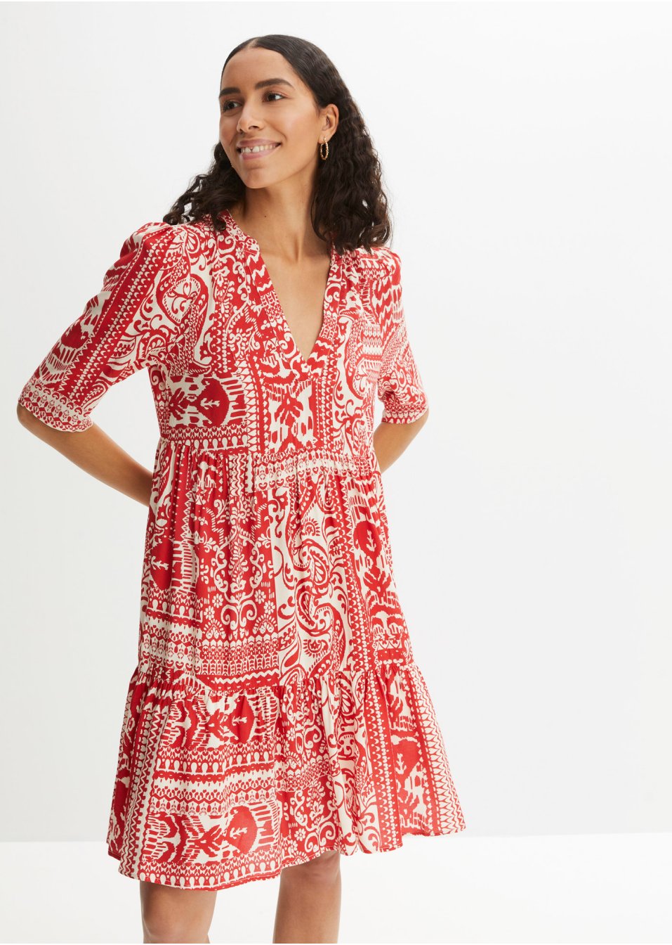 Robe-tunique imprimée en viscose