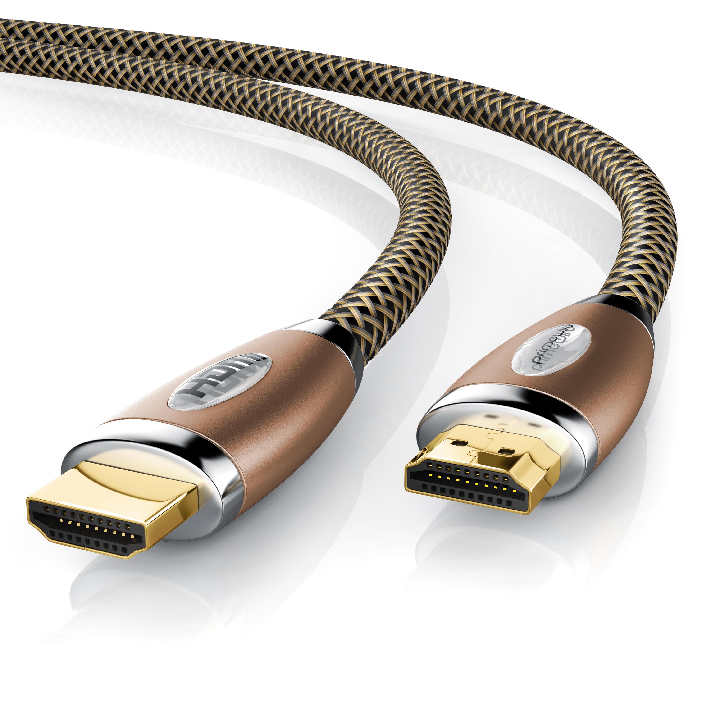 Primewire 8k HDMI-Kabel 2.1, 4k Ultra HD 2160p, 3D, Nylonummantelung, Vollmetall Stecker, HDMI Typ A - 2m