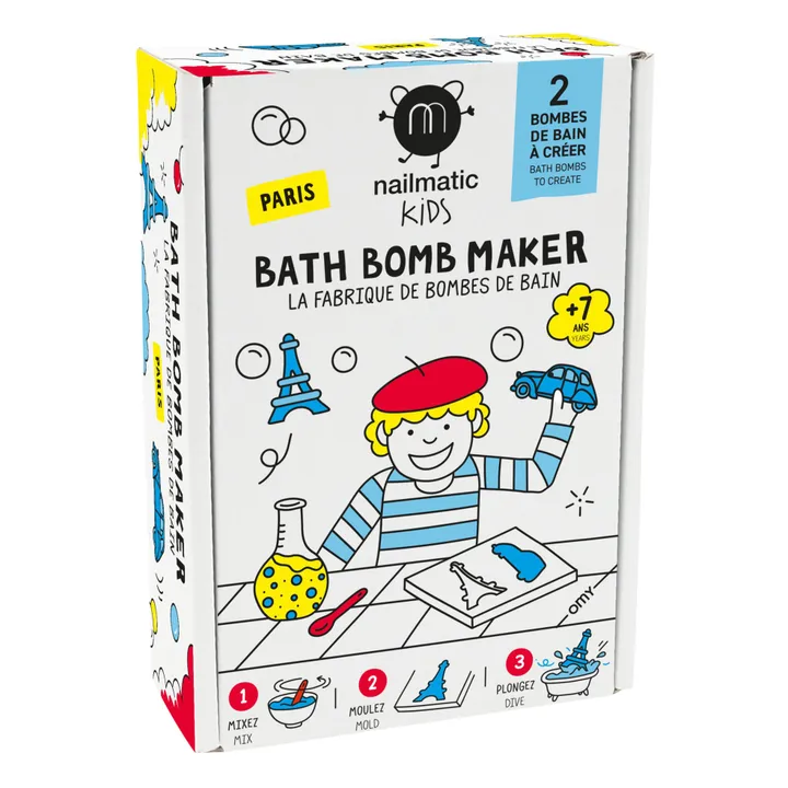 Nailmatic Kids Coffret La Fabrique de bombes de bain Paris - 2 bombes | Bleu