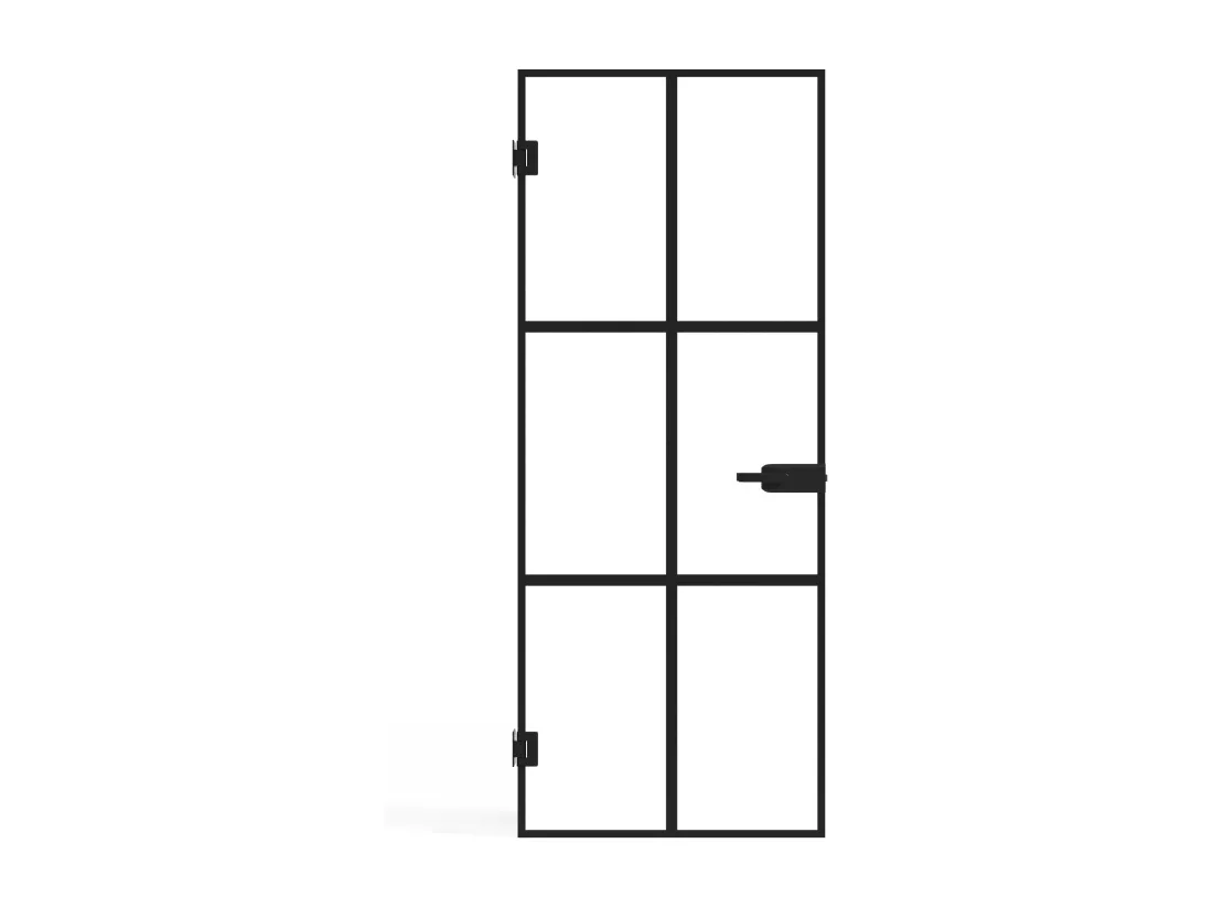 Porte réversible sans bâti en verre trempé - Noir - H204 x L83 cm - SEROTO