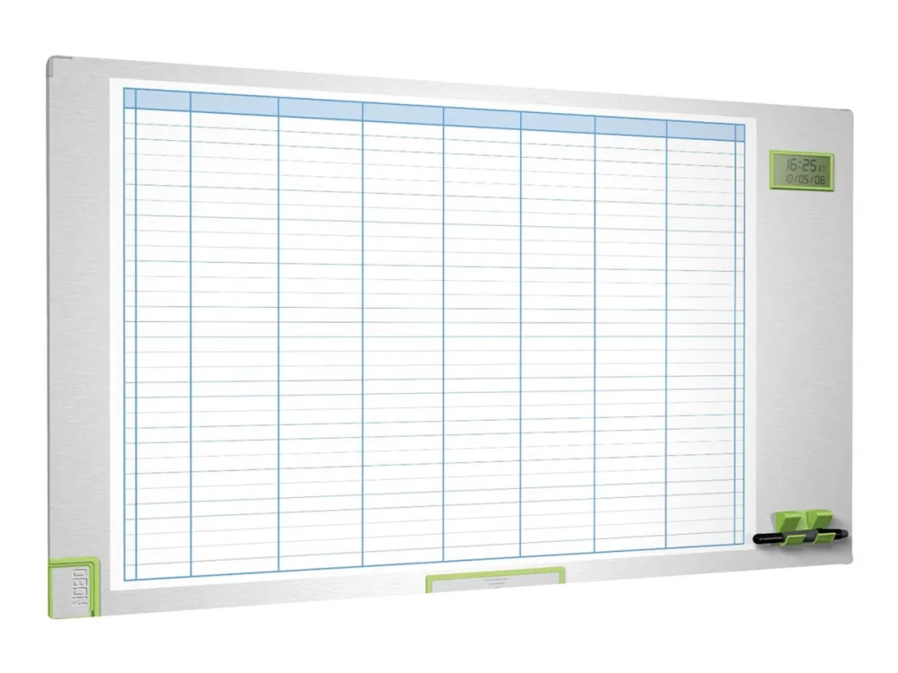 Nobo Performance Plus - Tørslette-planlæggertavle - ugentlig - 1035 x 600 mm - stål - magnetisk - sølv