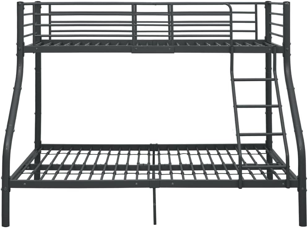 Etagenbett Kinderbett Hochbett Metallbett Bett Stockbett Bettgestell Doppelstockbett Schlafzimmer Kinderzimmer Schwarz Metall Schwarz,140x200 cm+90x200 cm XI4162655