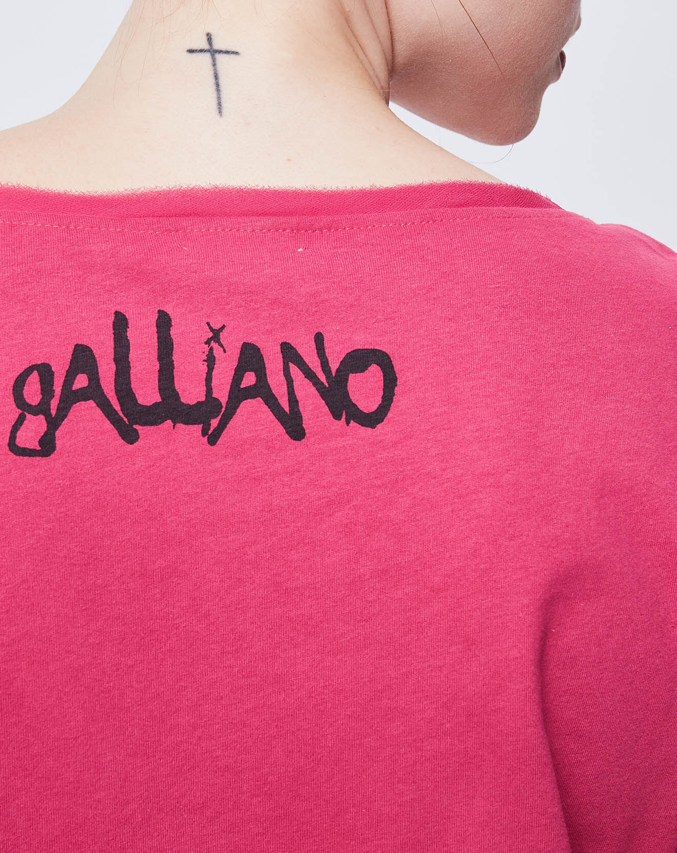 John Galliano T-Shirt imprimé rose foncé
