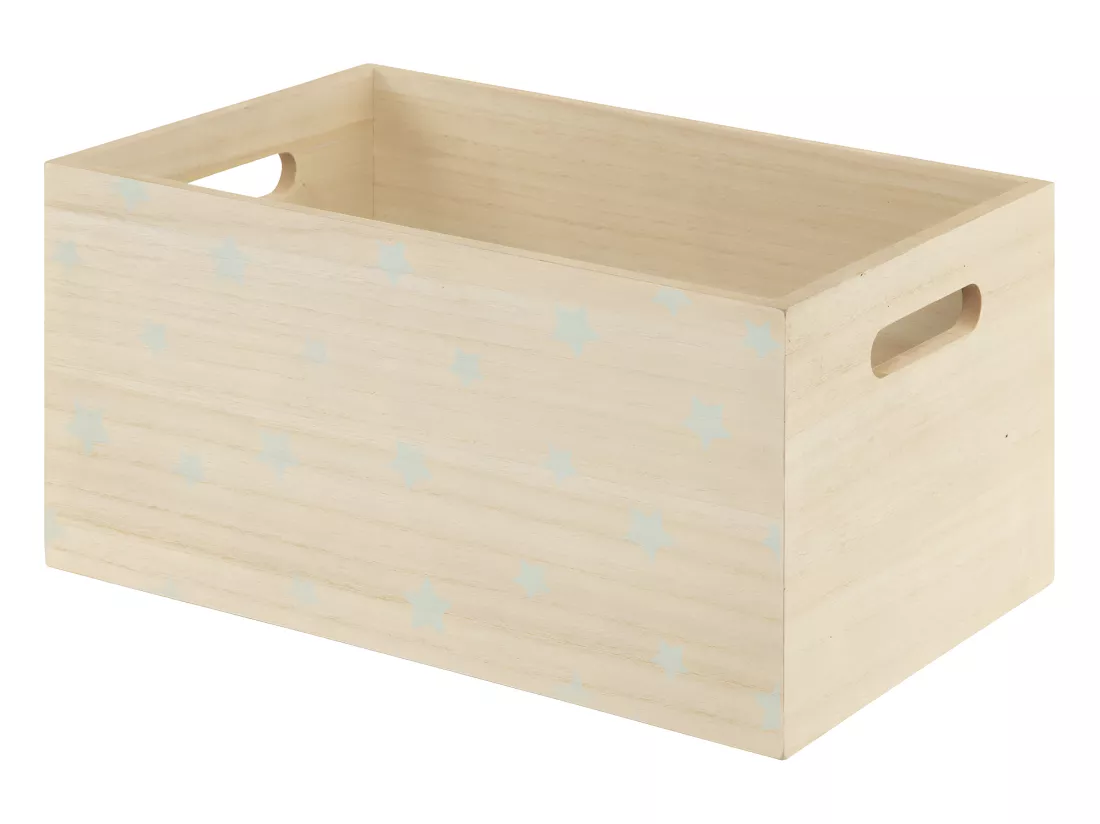 Lot de 3 Caisses de rangement Enfant Cagettes en Bois déco étoile