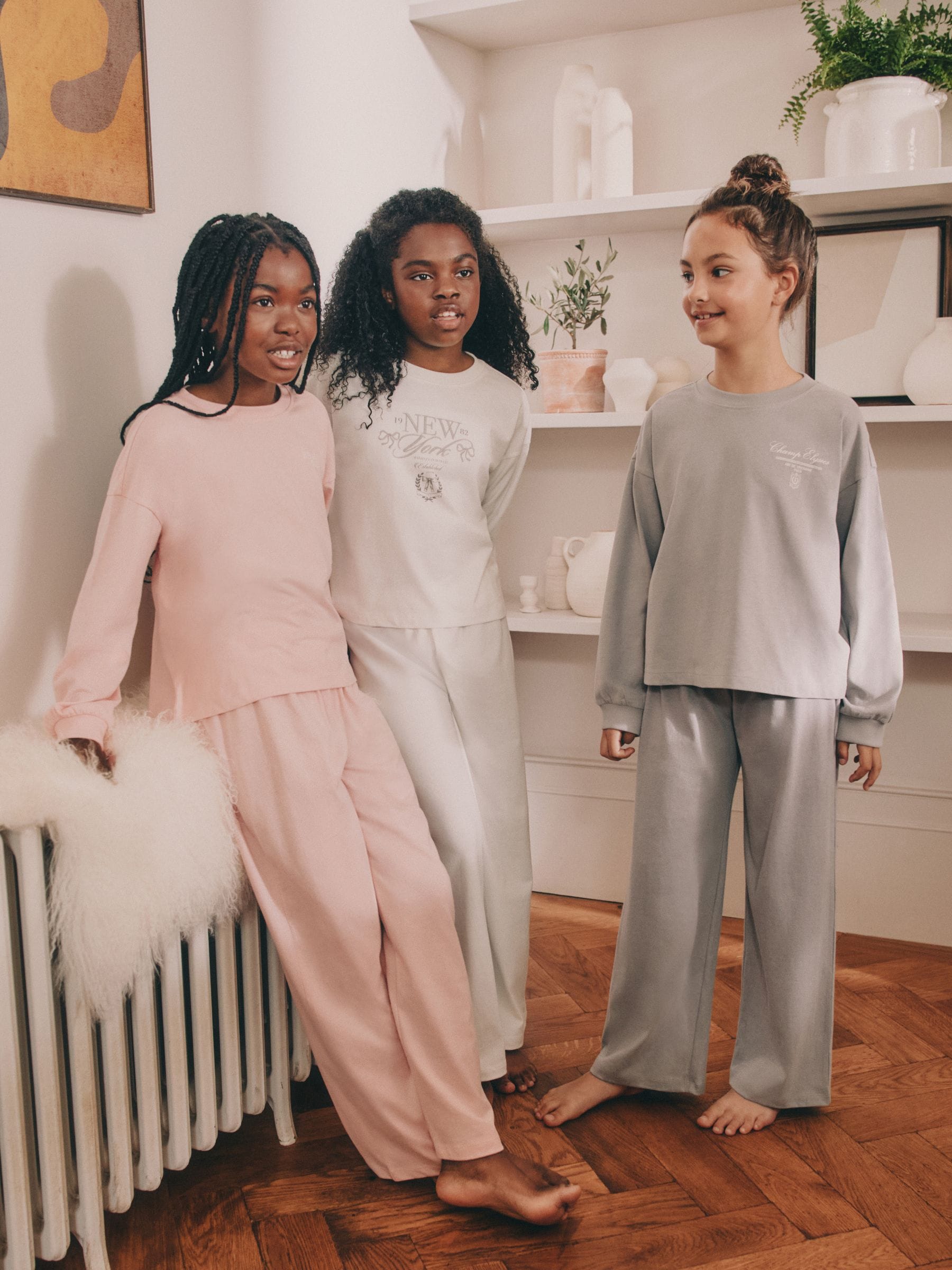Roze/ecru/grijs - Wide Leg Pyjamas 3 Pack (3-16yrs)