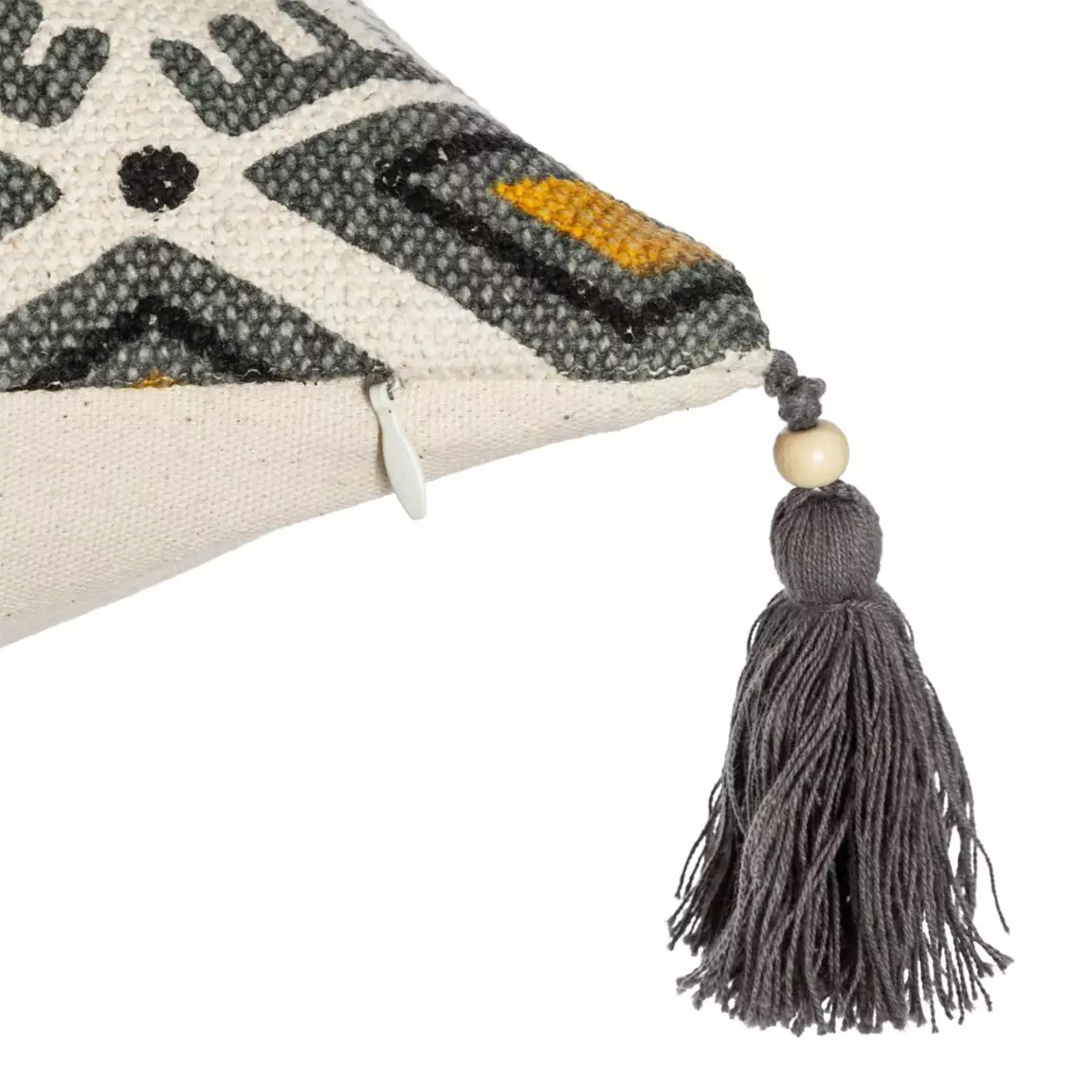 Housse de coussin carrée coton (40 x 40 cm) Azteq Pampil Ecru