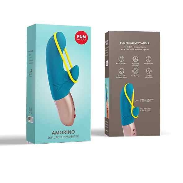 Fun Factory Amorino Mini Vibrator Petrol & Neon Yellow