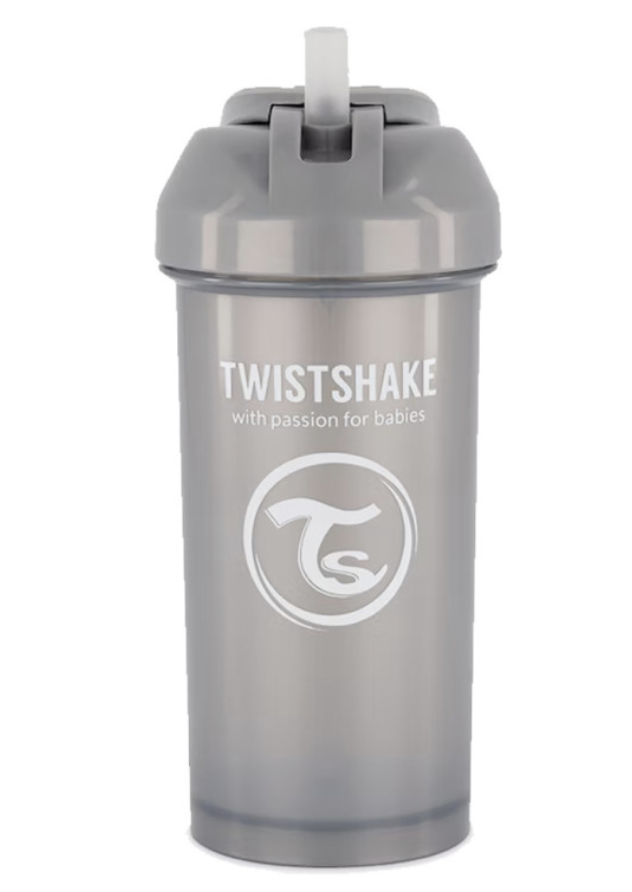 Twistshake Straw Cup 360ml 6+m Pearl Grey