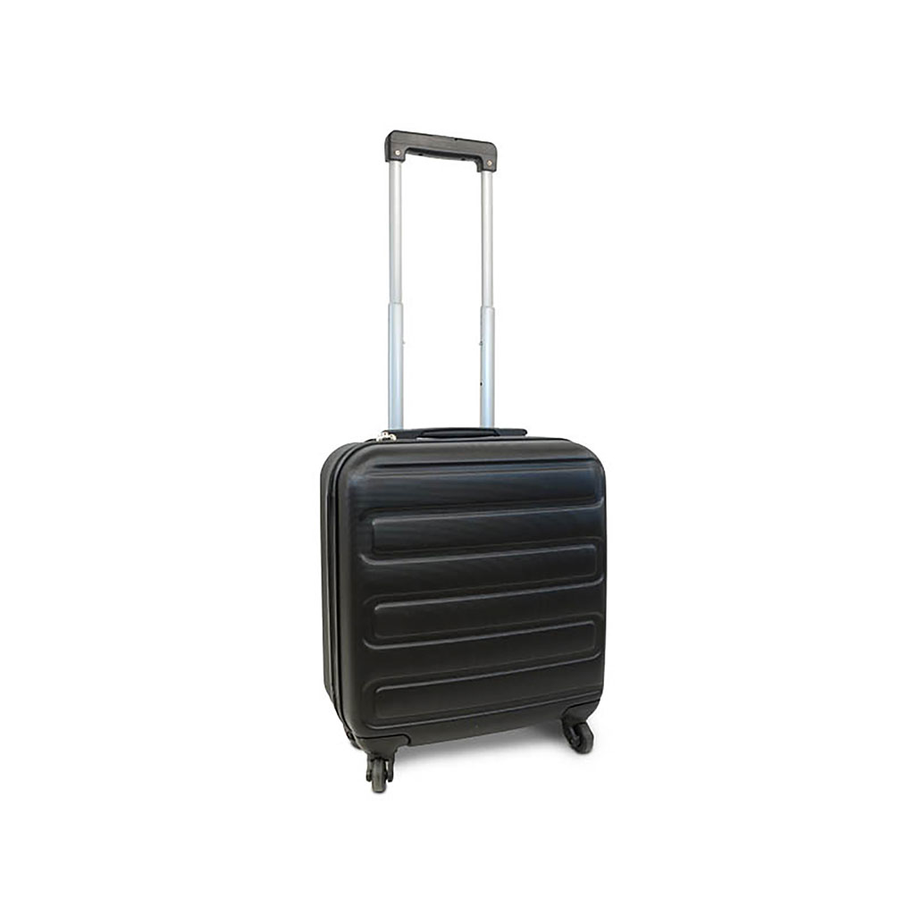 Valise cabine coque à roulettes noire 45x45x20cm