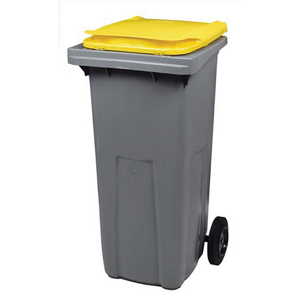 ROSSIGNOL Conteneur 2 roues korok - 120 L - sans barre - gris / jaune