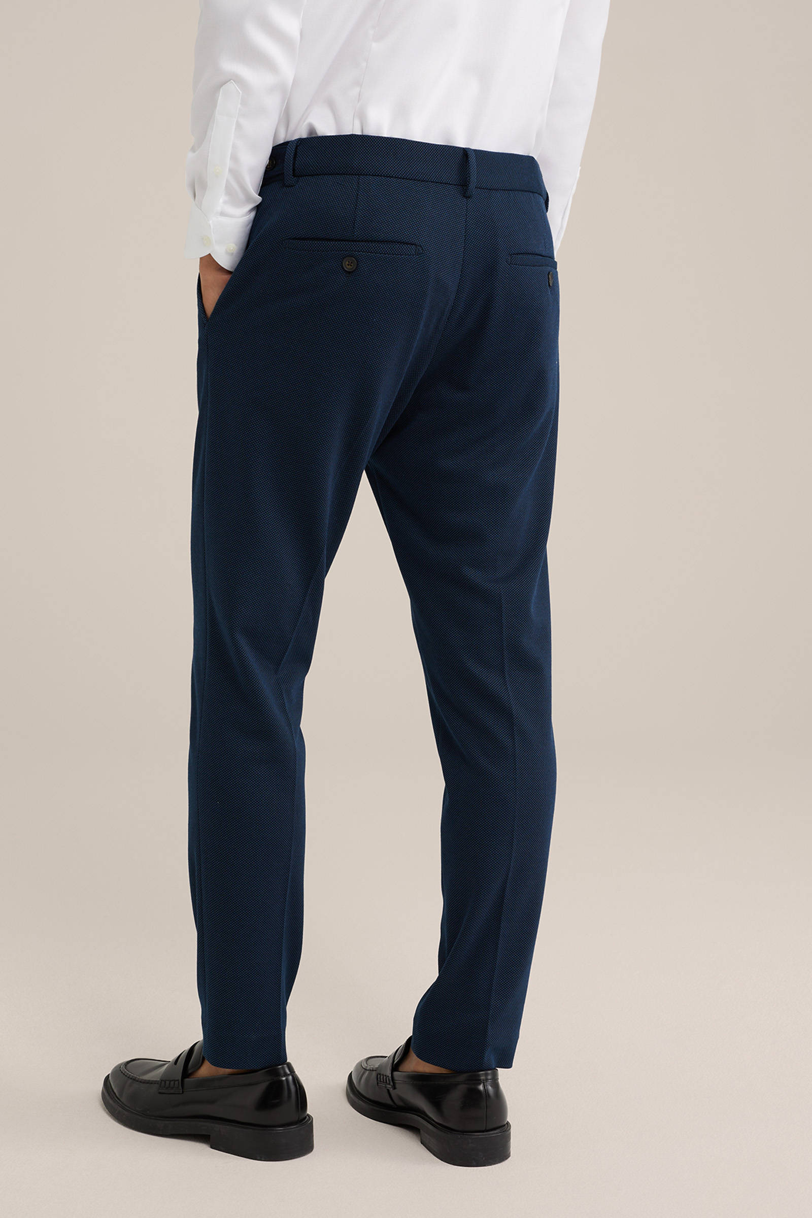 WE Fashion slim pantalon donkerblauw