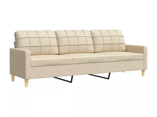 Ensemble de canapés 4 pcs avec repose-pied crème tissu