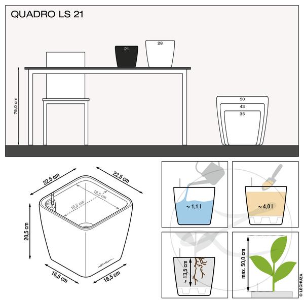 LECHUZA® QUADRO LS, All-in-One-Set