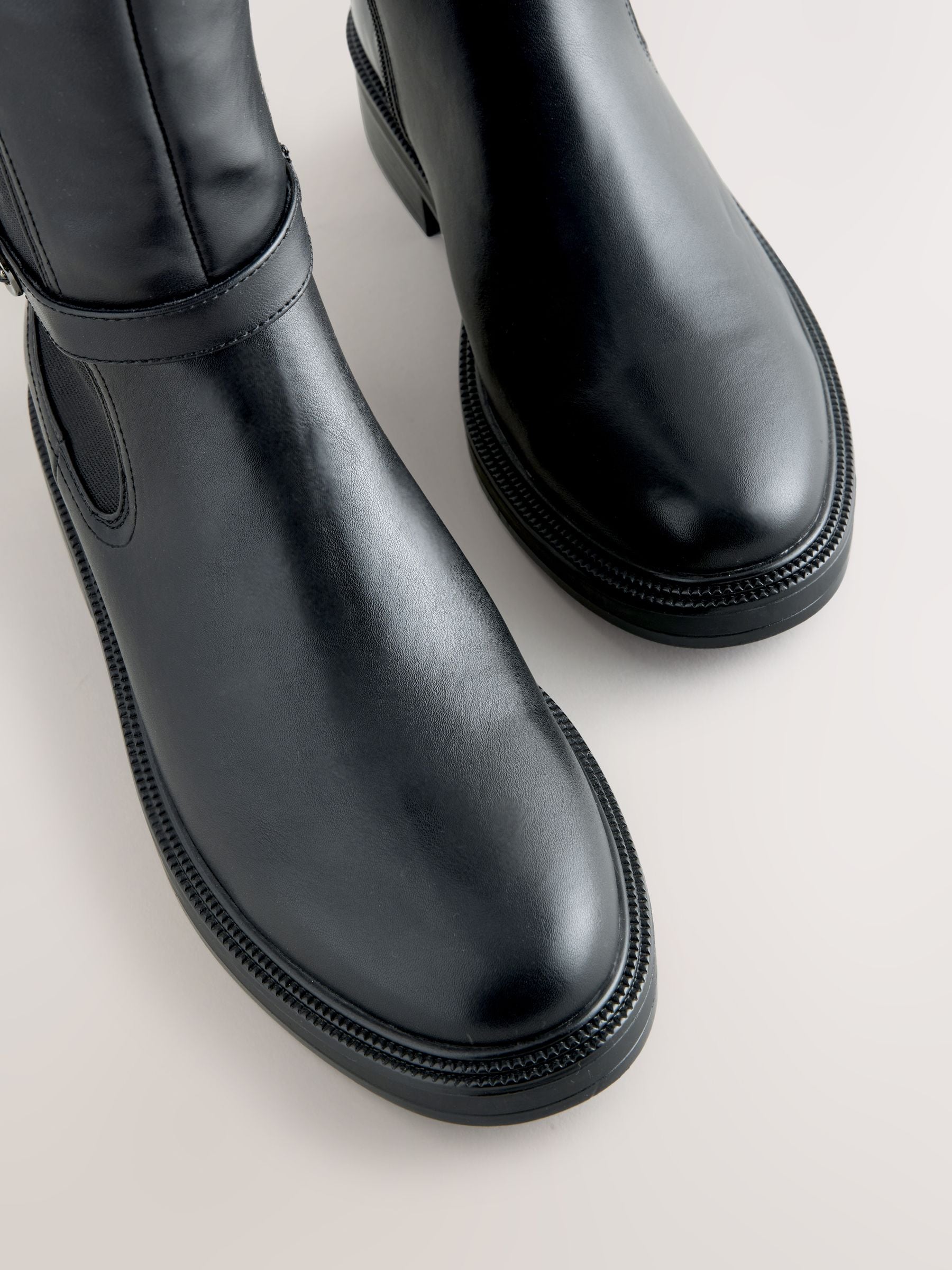 Zwart - Forever Comfort® rijlaarzen met gesp