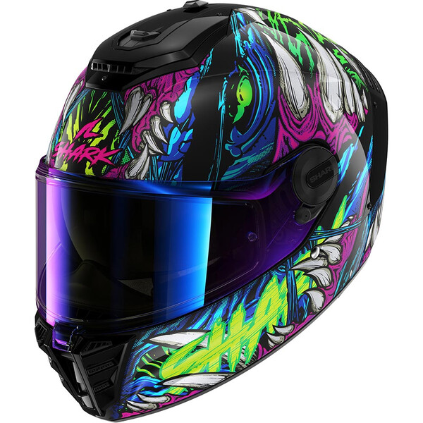 Shark - Casque Spartan RS Shaytan Noir / Vert / Violet / Brillant
