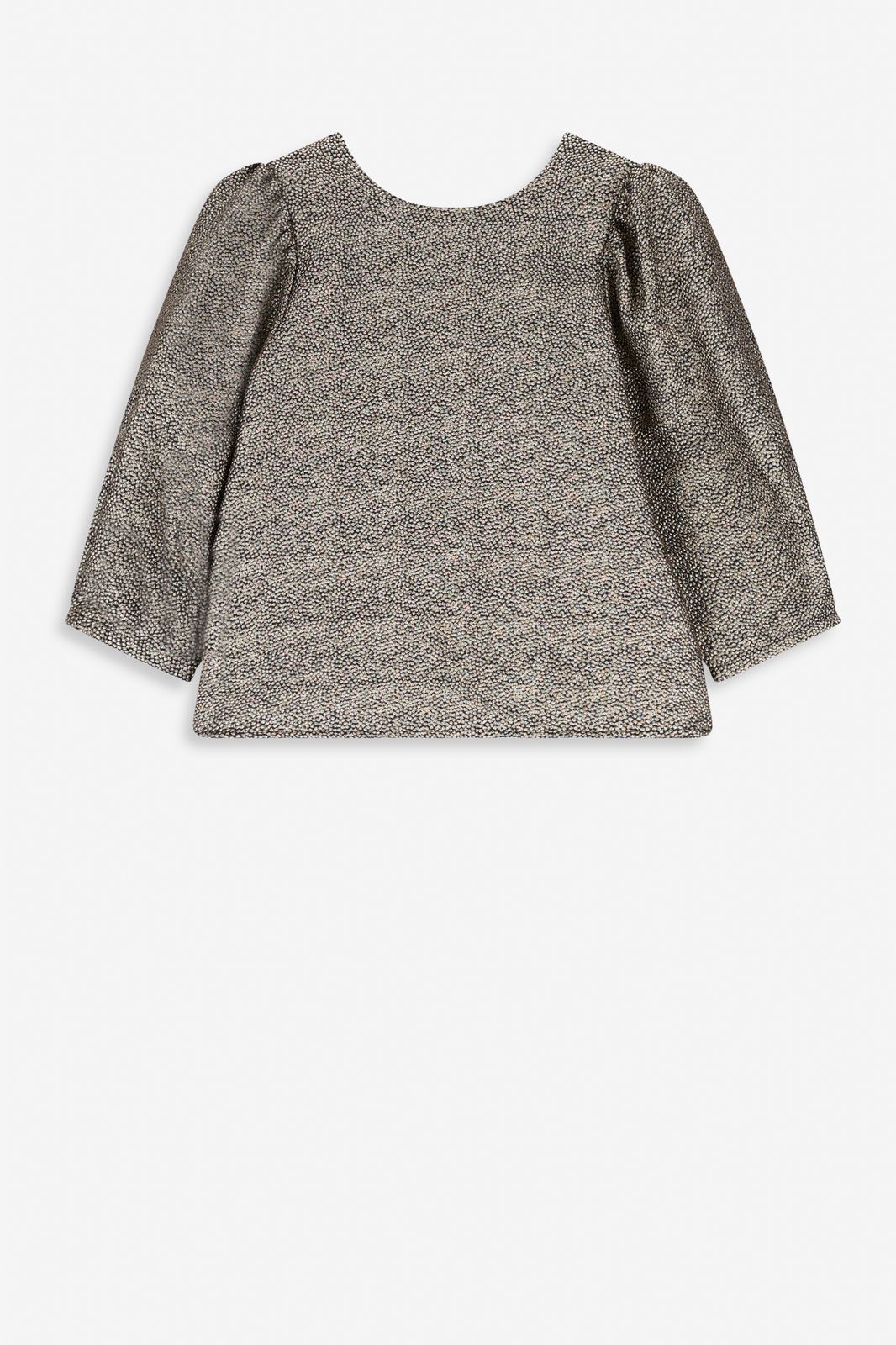 Gouden metallic top met strikdetails