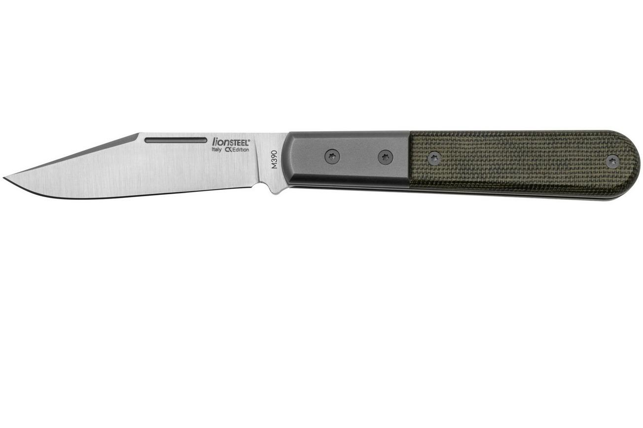 LionSteel Shuffler Barlow CK0112-CVG Green Canvas Micarta, zakmes