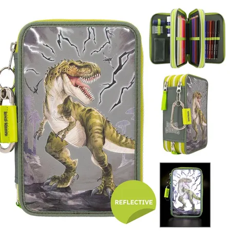 Depesche Dino World 3-Fach Federtasche REFLECTOR