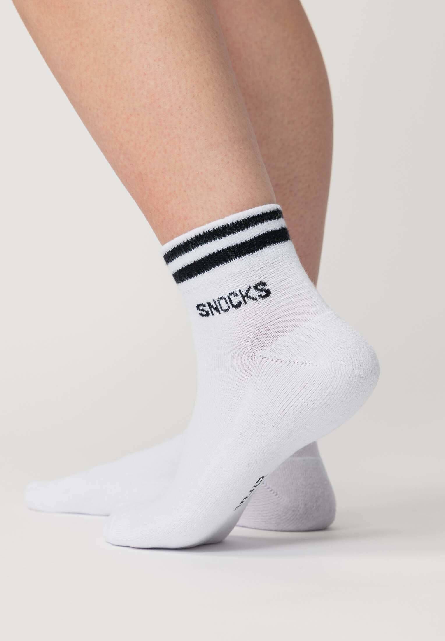 SNOCKS| Retro Sneaker Socken mit Streifen aus Bio-Baumwolle 4er-Pack