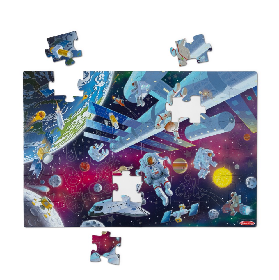 Melissa & Doug - Rummet Glow-in-the-Dark Gulvpuslespil